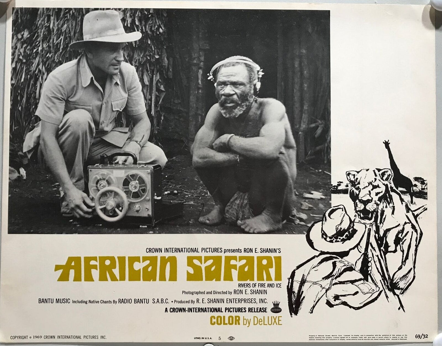 ORIGINAL LOBBY CARDS - AFRICAN SAFARI - 1969 - set of 8