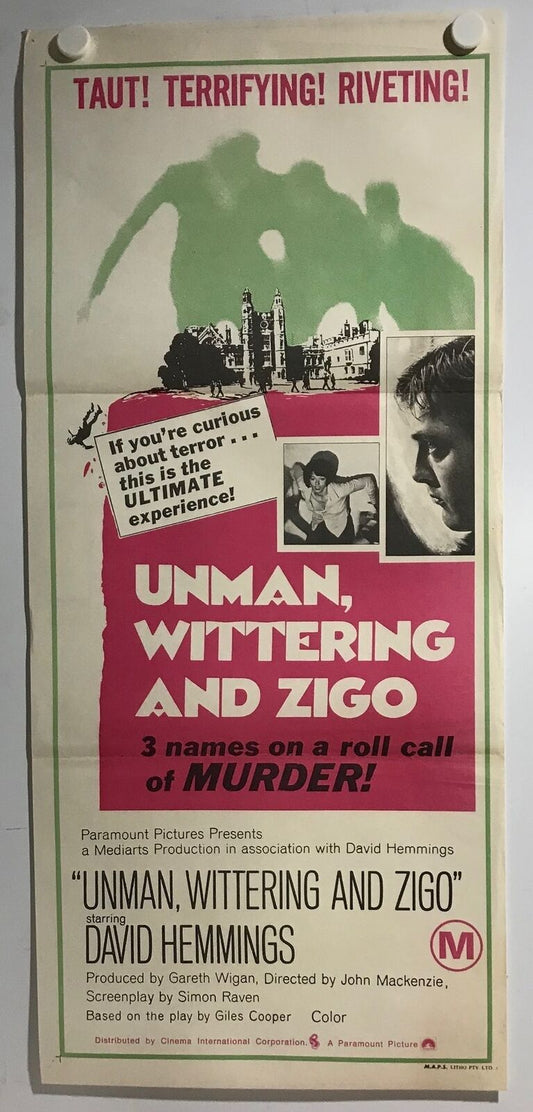 ORIGINAL DAYBILL MOVIE POSTER - UNMAN, WITTERING AND ZIGO - 1971