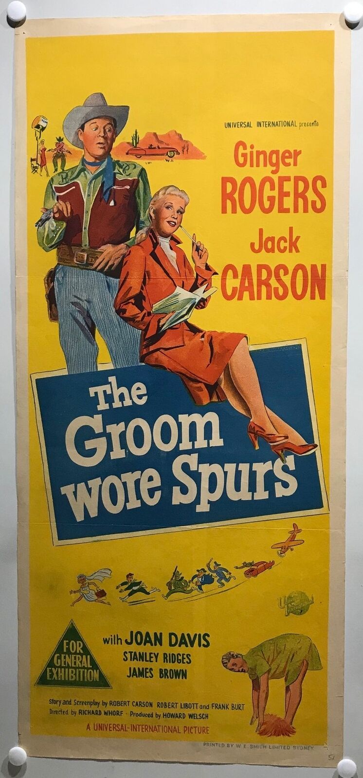 ORIGINAL DAYBILL MOVIE POSTER - THE GROOM WORE SPURS - 1951