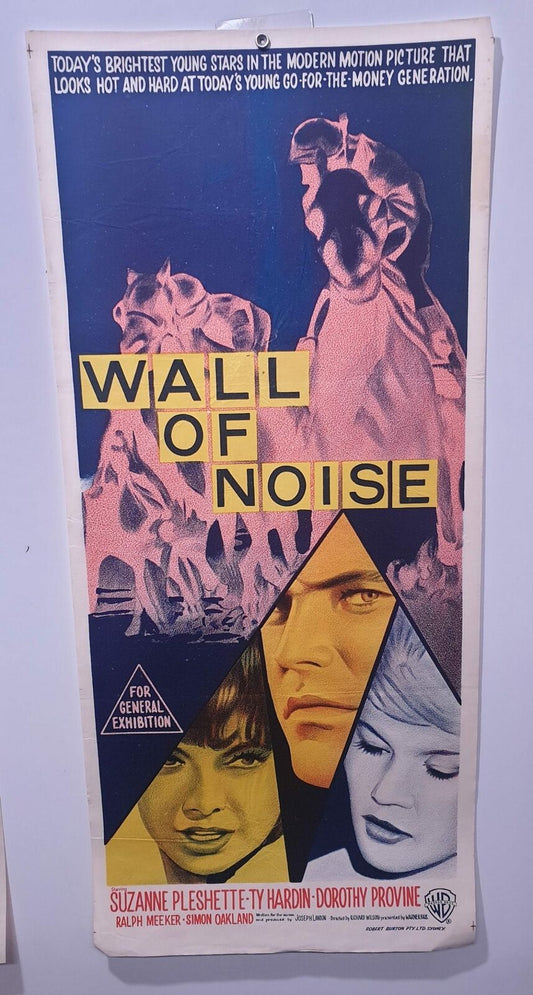 ORIGINAL DAYBILL MOVIE POSTER - WALL OF NOISE - 1963