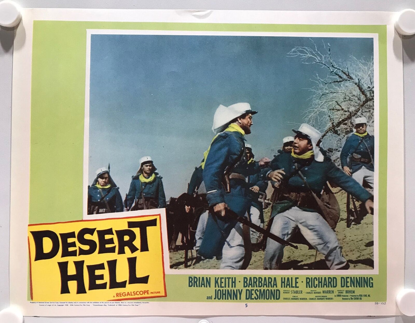 ORIGINAL LOBBY CARDS - DESERT HELL (b) - 1958 - set of 8