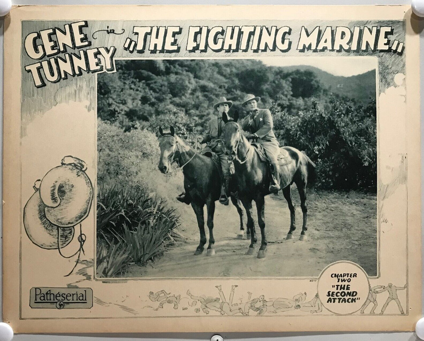 ORIGINAL SERIAL LOBBY CARD - THE  FIGHTING MARINE (a) - 1926  - Ch 2 "The Sec...