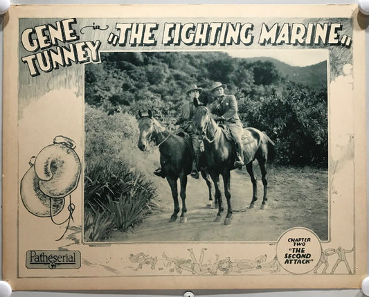 ORIGINAL SERIAL LOBBY CARD - THE  FIGHTING MARINE (a) - 1926  - Ch 2 "The Sec...