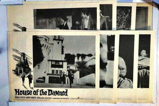 ORIGINAL LOBBY CARDS - HOUSE OF THE DAMNED - 1963 - set of 8 -