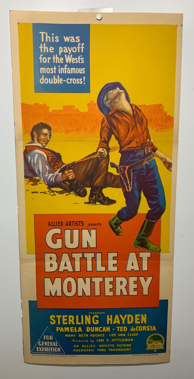 ORIGINAL DAYBILL MOVIE POSTER - GUN BATTLE AT MONTEREY Richardson Studio