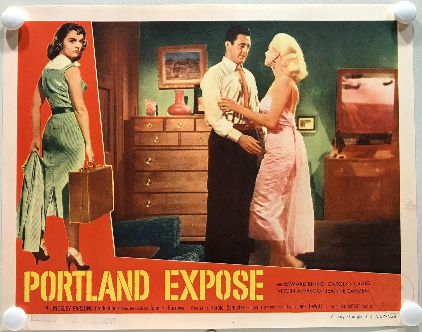 ORIGINAL LOBBY CARDS - PORTLAND EXPOSE - 1957 - set of 8