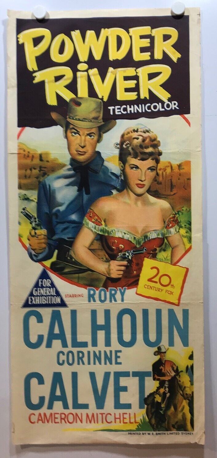 ORIGINAL DAYBILL MOVIE POSTER - POWDER RIVER -1953