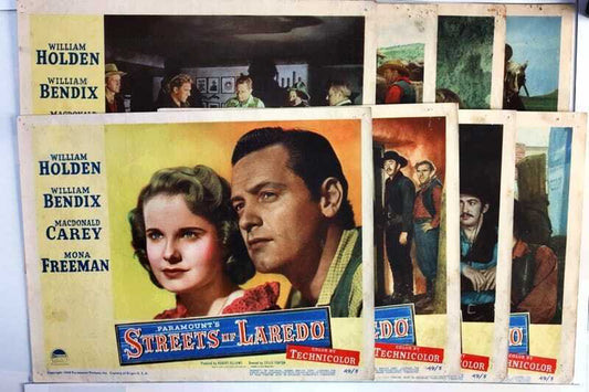 ORIGINAL LOBBY CARDS - STREETS OF LAREDO - 1949 - set of 8