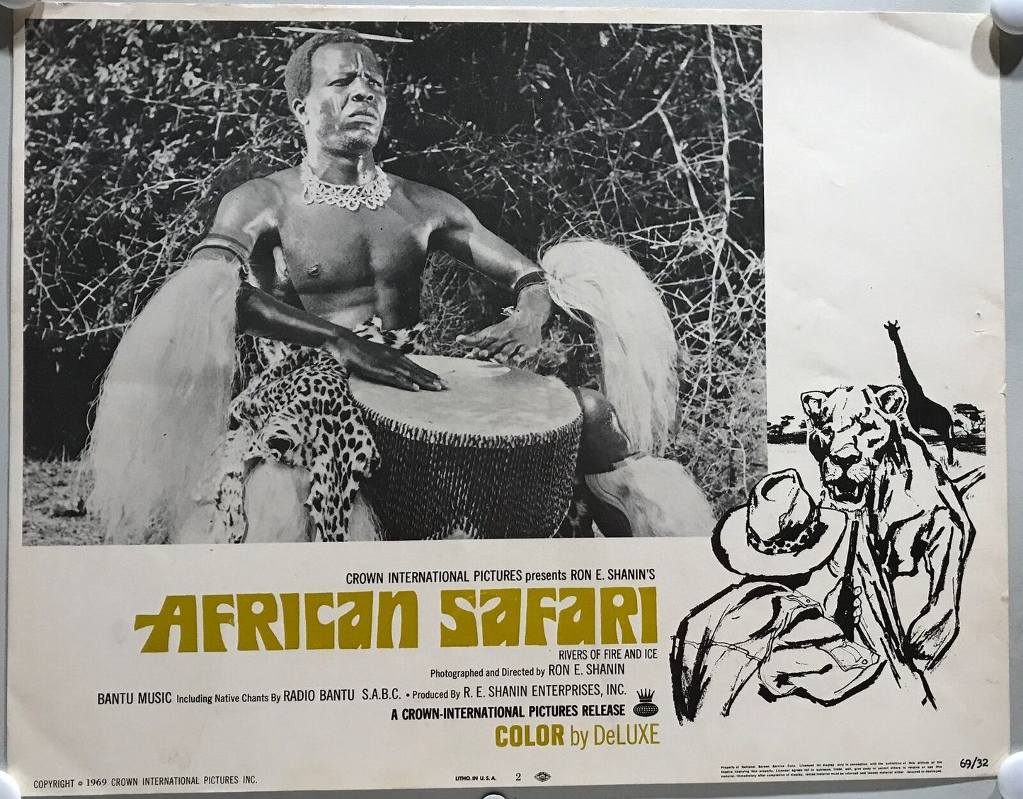 ORIGINAL LOBBY CARDS - AFRICAN SAFARI - 1969 - set of 8