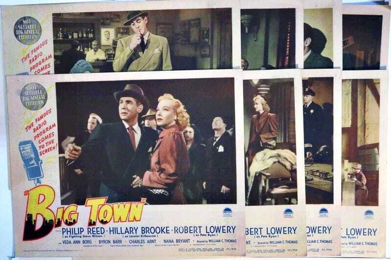 ORIGINAL LOBBY CARDS - BIG TOWN - 1946 - set of 8