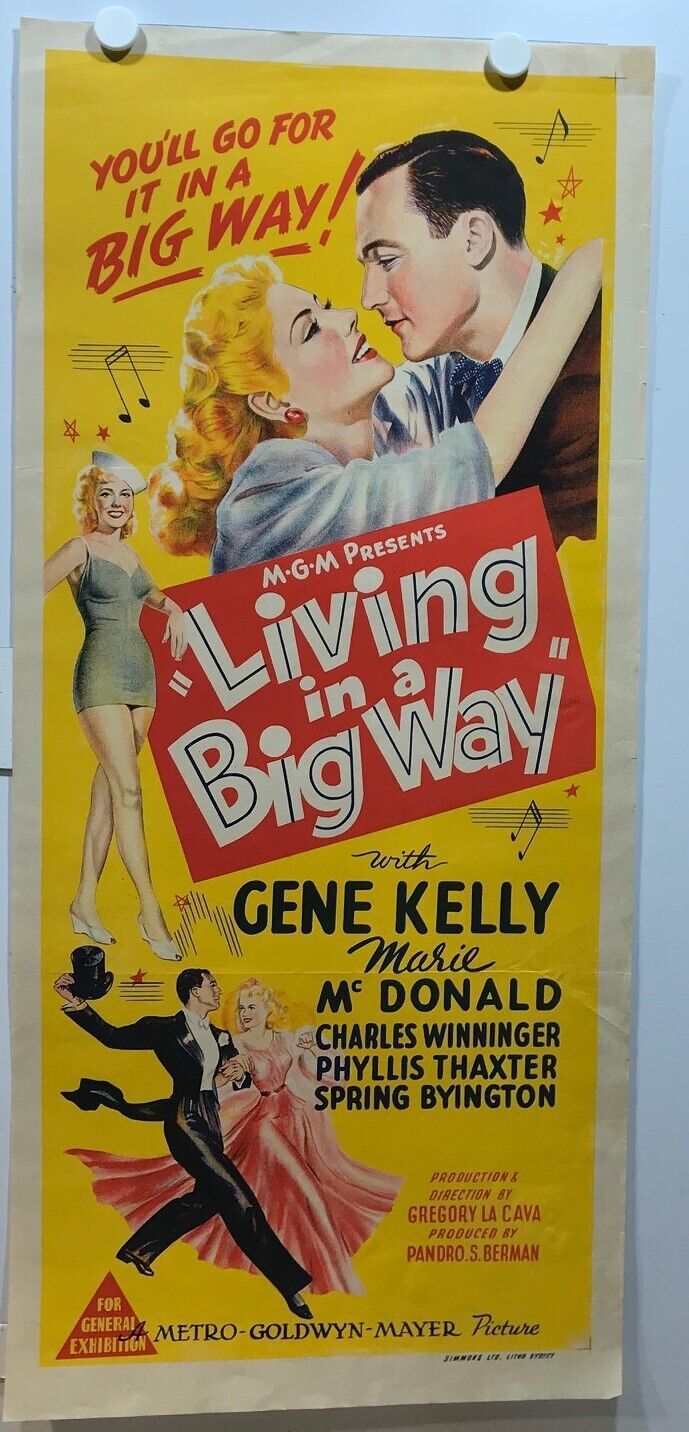 ORIGINAL DAYBILL MOVIE POSTER - LIVING IN A BIG WAY - 1947