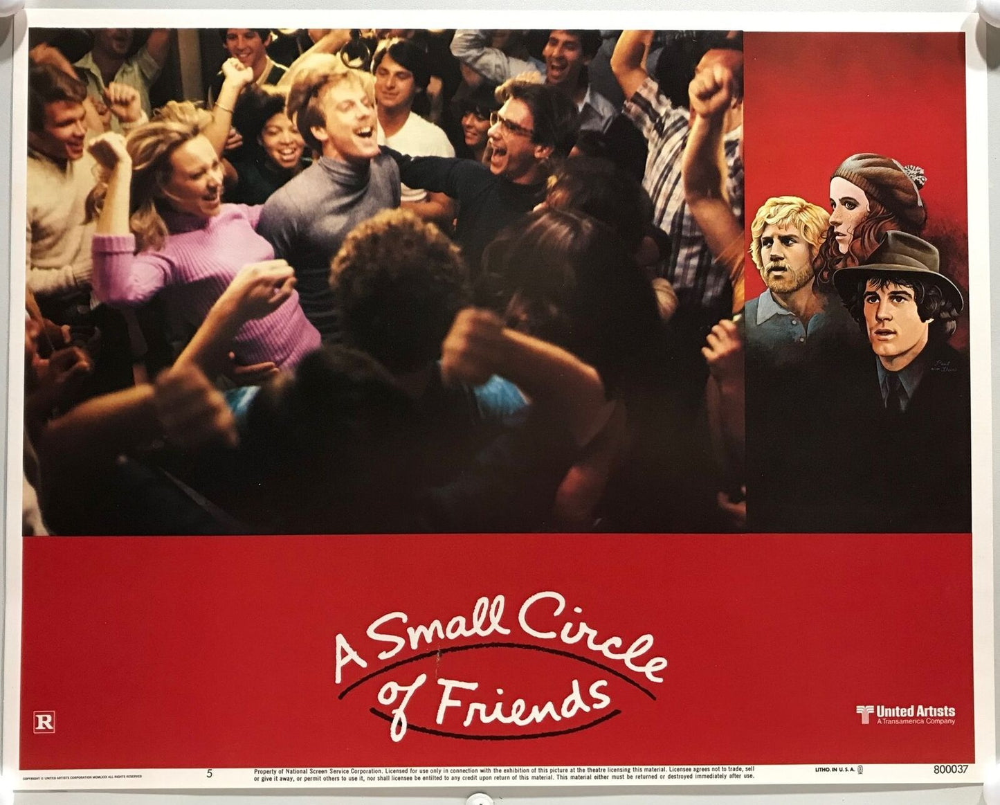 ORIGINAL LOBBY CARDS - A SMALL CIRCLE OF FRIENDS - 1980 - set of 8