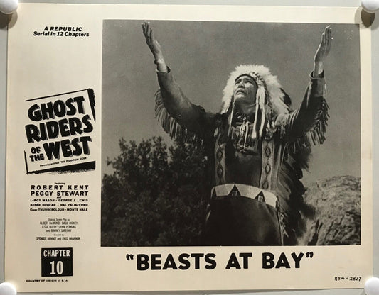 ORIGINAL SERIAL LOBBY CARD - GHOST RIDERS OF THE WEST (c) - R1954 - Ch 10