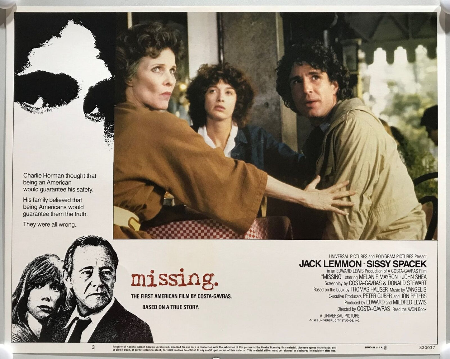 ORIGINAL LOBBY CARDS - MISSING - 1982 - set of 8