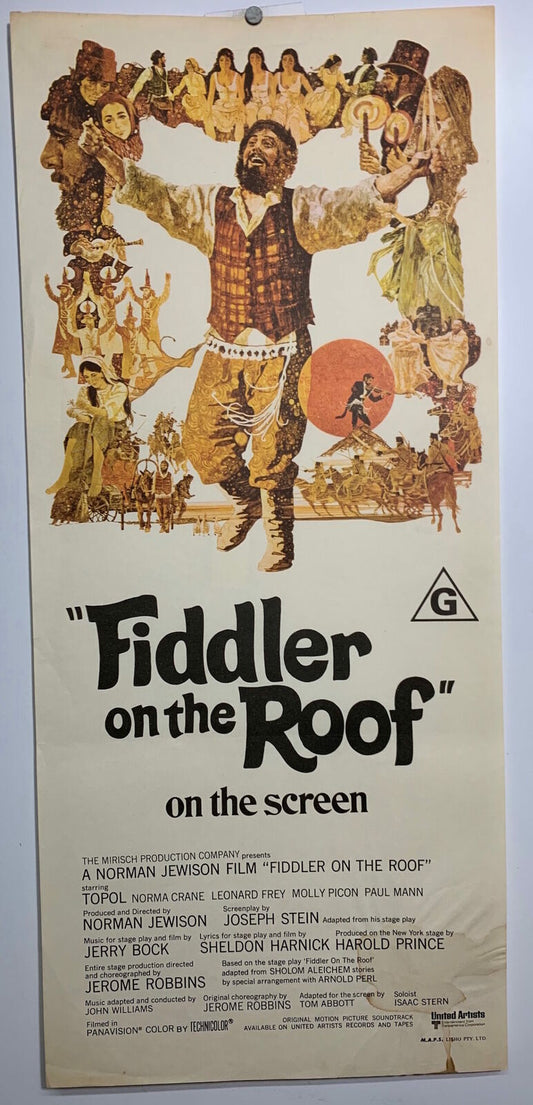 ORIGINAL DAYBILL MOVIE POSTER - FIDDLER ON THE ROOF -1971