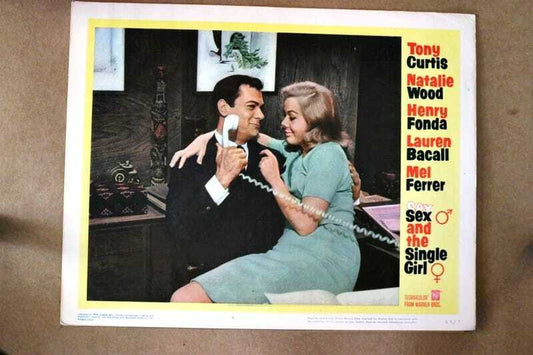ORIGINAL LOBBY CARD - SEX AND THE SINGLE GIRL - 1965 - card #6 -  Tony Curtis, Natalie Wood, Henry Fonda
