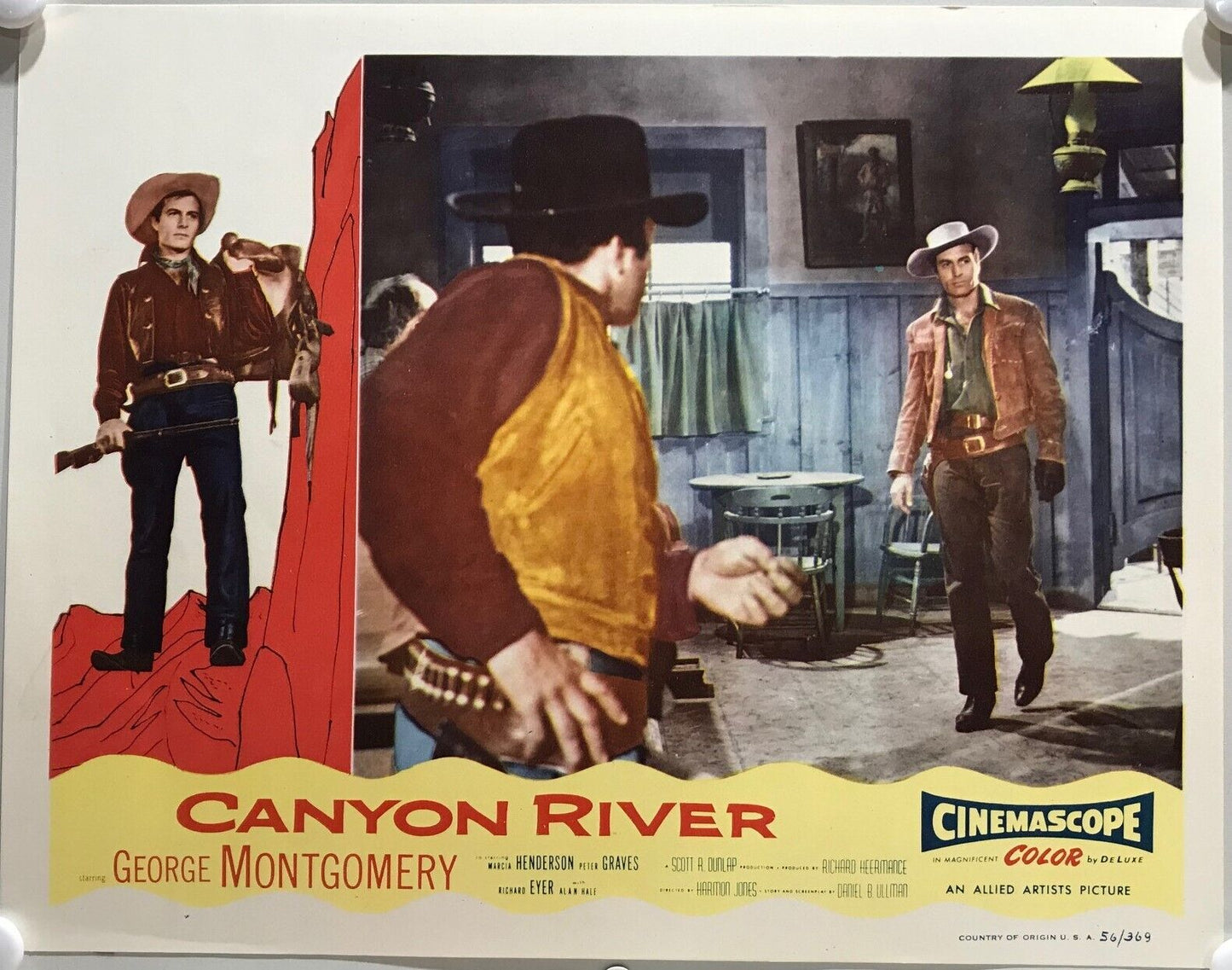 ORIGINAL LOBBY CARDS - CANYON RIVER - 1956 - set of 8