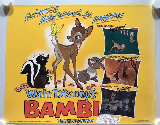 ORIGINAL LOBBY CARDS - BAMBI - Walt Disney's - 1975 - set of 8 plus title card