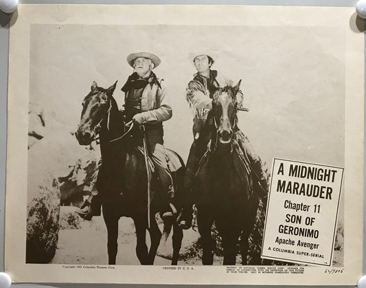 ORIGINAL SERIAL LOBBY CARD - SON OF GERONIMO (d) - 1952 - Ch 11 "A Midnight M...