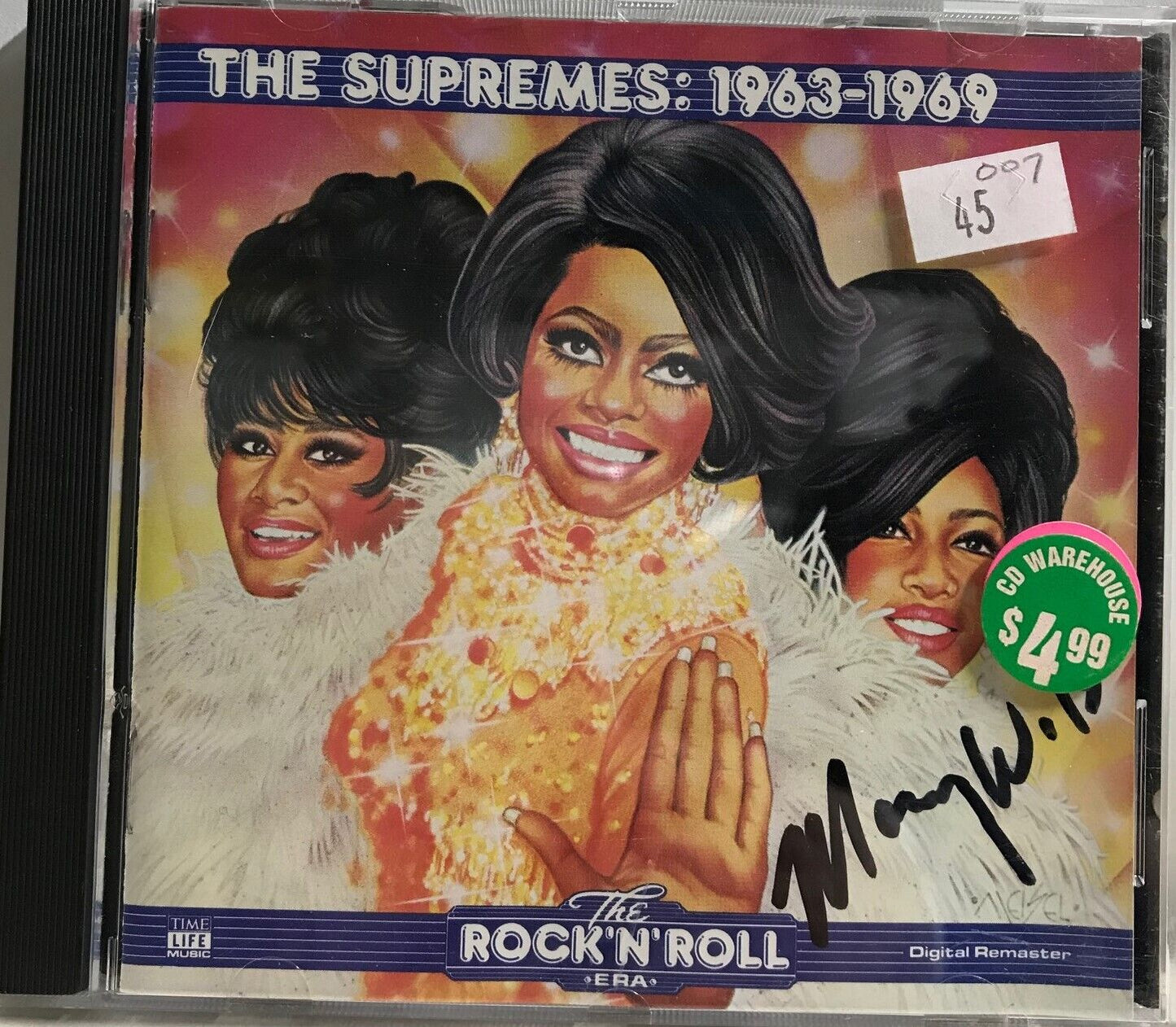 MUSIC CD IN CASE (COVER SIGNED) - THE SUPREMES . MARY WILSON- 1963-1969 THE ROCK N ROLL ERA