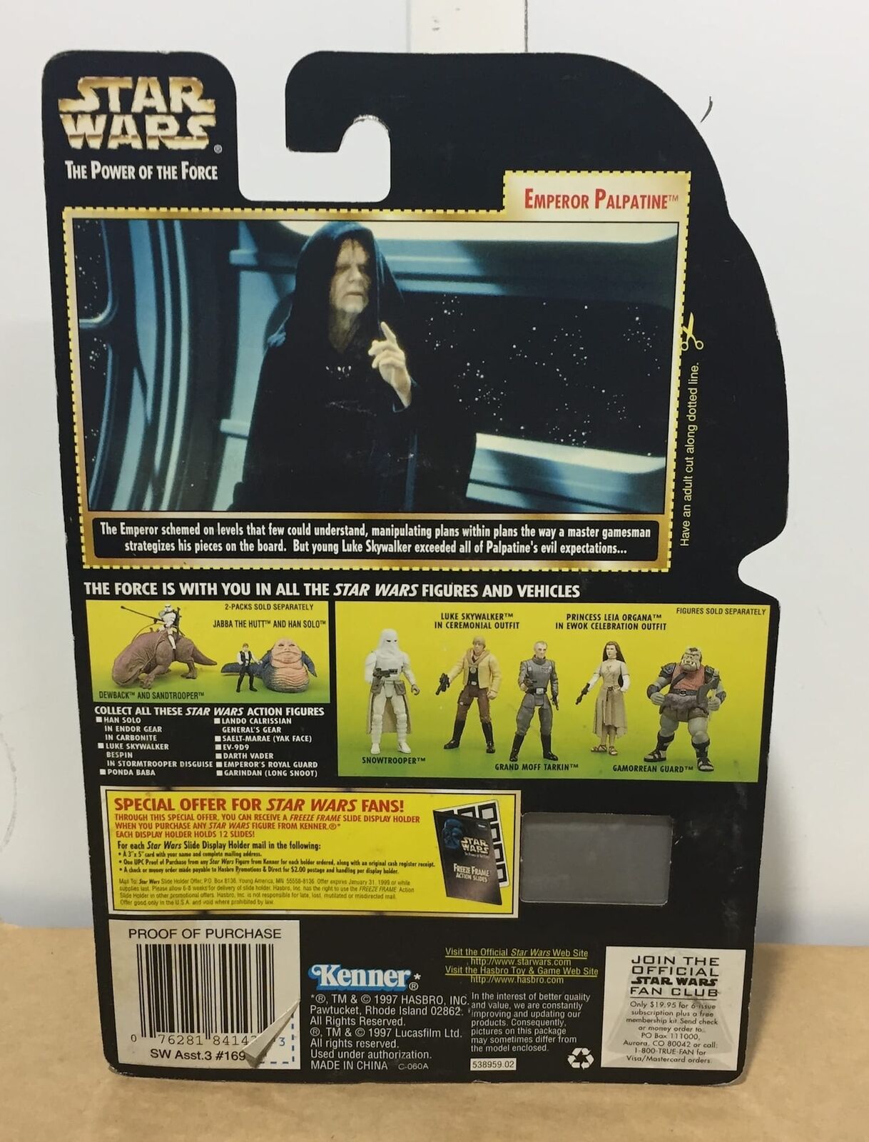 STAR WARS - KENNER - POTF - EMPEROR PALPATINE - with Walking Stick