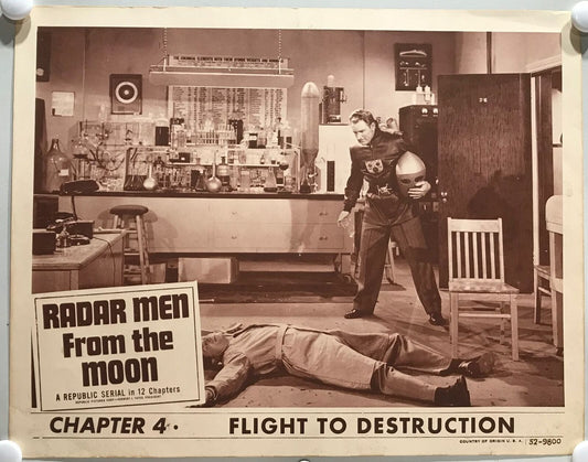 ORIGINAL SERIAL LOBBY CARD - RADAR MEN FROM THE MOON - 1952 - CH 4 "Flight to...