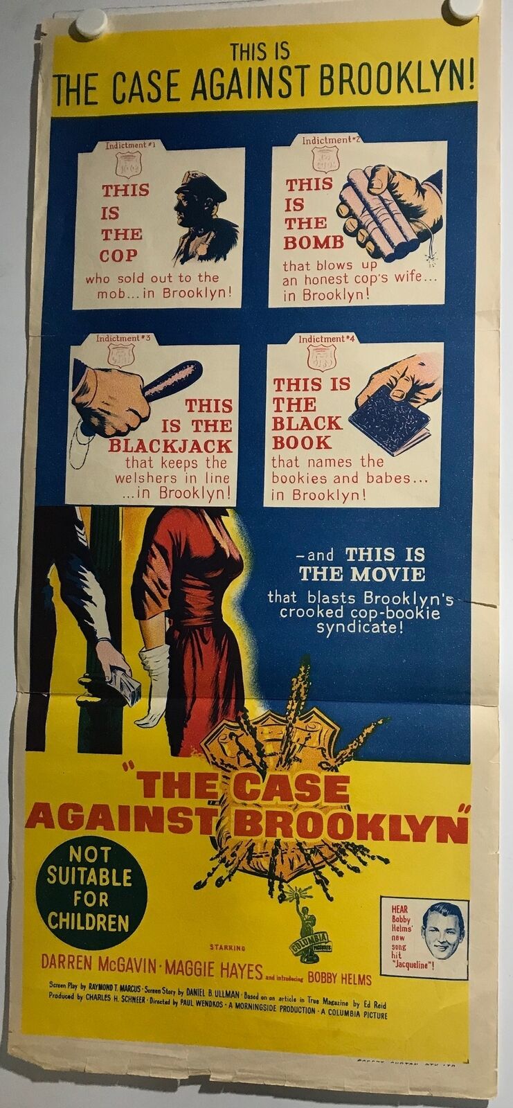 ORIGINAL DAYBILL MOVIE POSTER - THE CASE AGAINST BROOKLYN (a) - 983