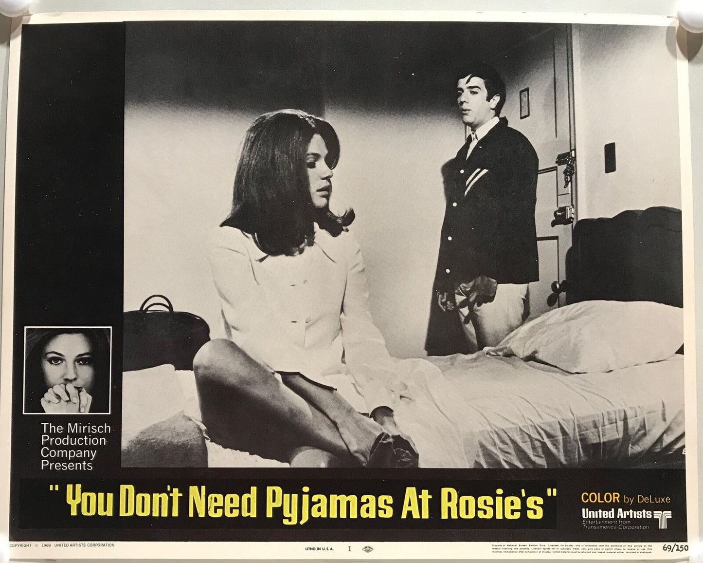 ORIGINAL LOBBY CARDS - YOU DON'T NEED PYJAMAS AT ROSIE'S - 1969 - set of 8