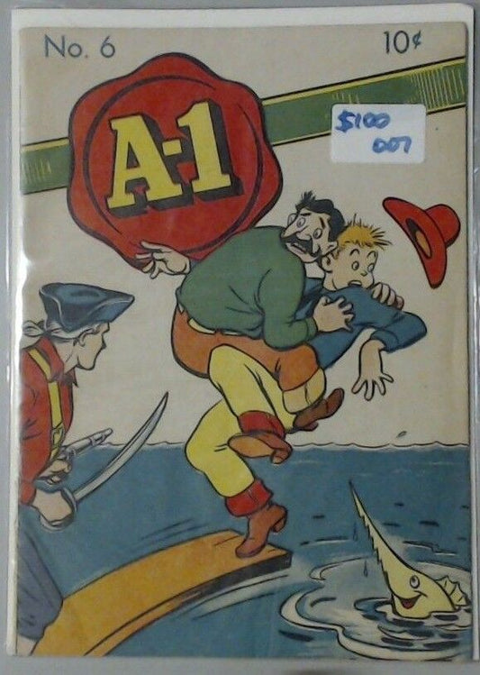 A-1 NO.6 10c COMIC BOOK SWORD FISH WALK THE PLANK PIRATES  #6