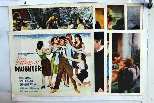 ORIGINAL LOBBY CARDS - VILLAGE OF DAUGHTERS - 1962 - set of 8