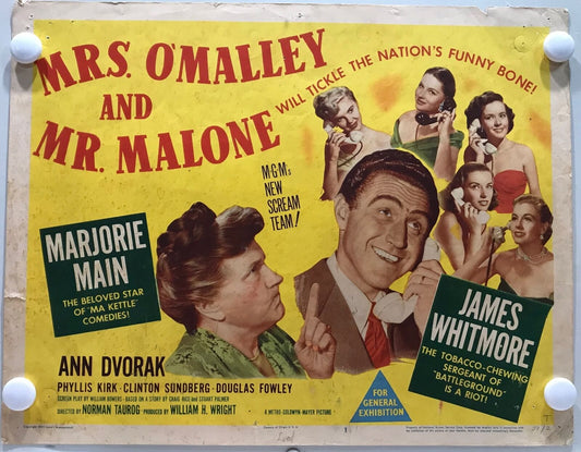 ORIGINAL LOBBY CARDS - MRS. O'MALLEY AND MR. MALONE - 1951 - set of 8