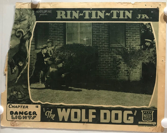 ORIGINAL SERIAL LOBBY CARD - THE WOLF DOG (a) - 1933 - Ch 12 "Danger Lights" ...