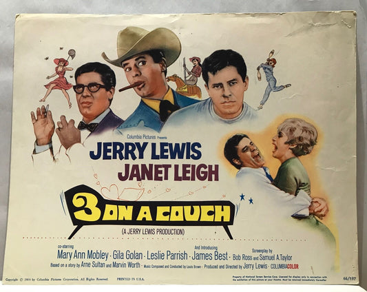 ORIGINAL LOBBY CARD - 3 ON A COUCH - 1966 - title card