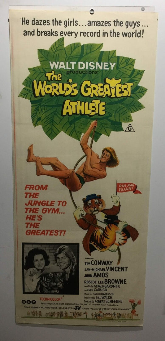 ORIGINAL DAYBILL MOVIE POSTER - WALT DISNEY'S - WORLDS GREATEST ATHLETE