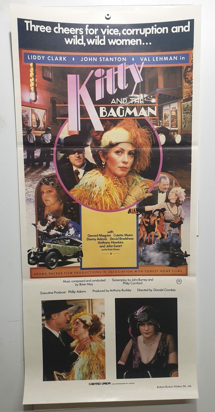 ORIGINAL DAYBILL MOVIE POSTER - KITTY AND THE BAGMAN - AUSTRALIAN