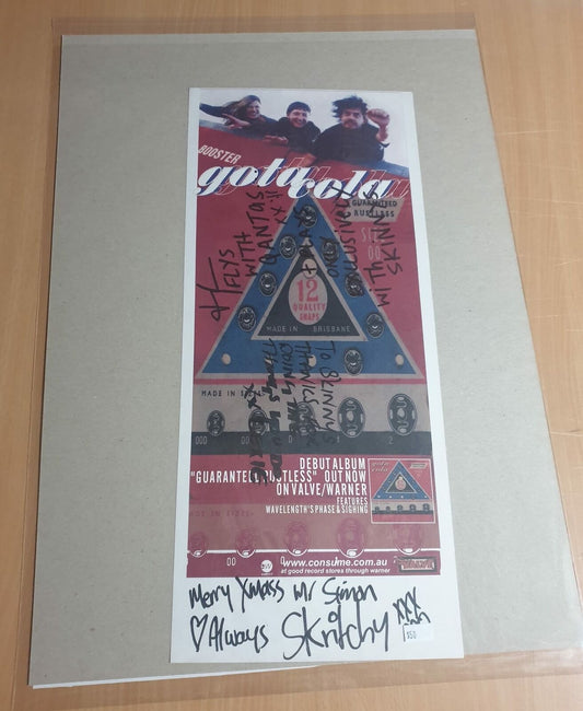 MUSIC PROMO POSTER - SIGNED - GOTA COLA - GUARANTEED RUSTLESS