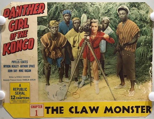 ORIGINAL SERIAL LOBBY CARD - PANTHER GIRL OF THE KONGO (a) - 1955 - Ch 1 "The...