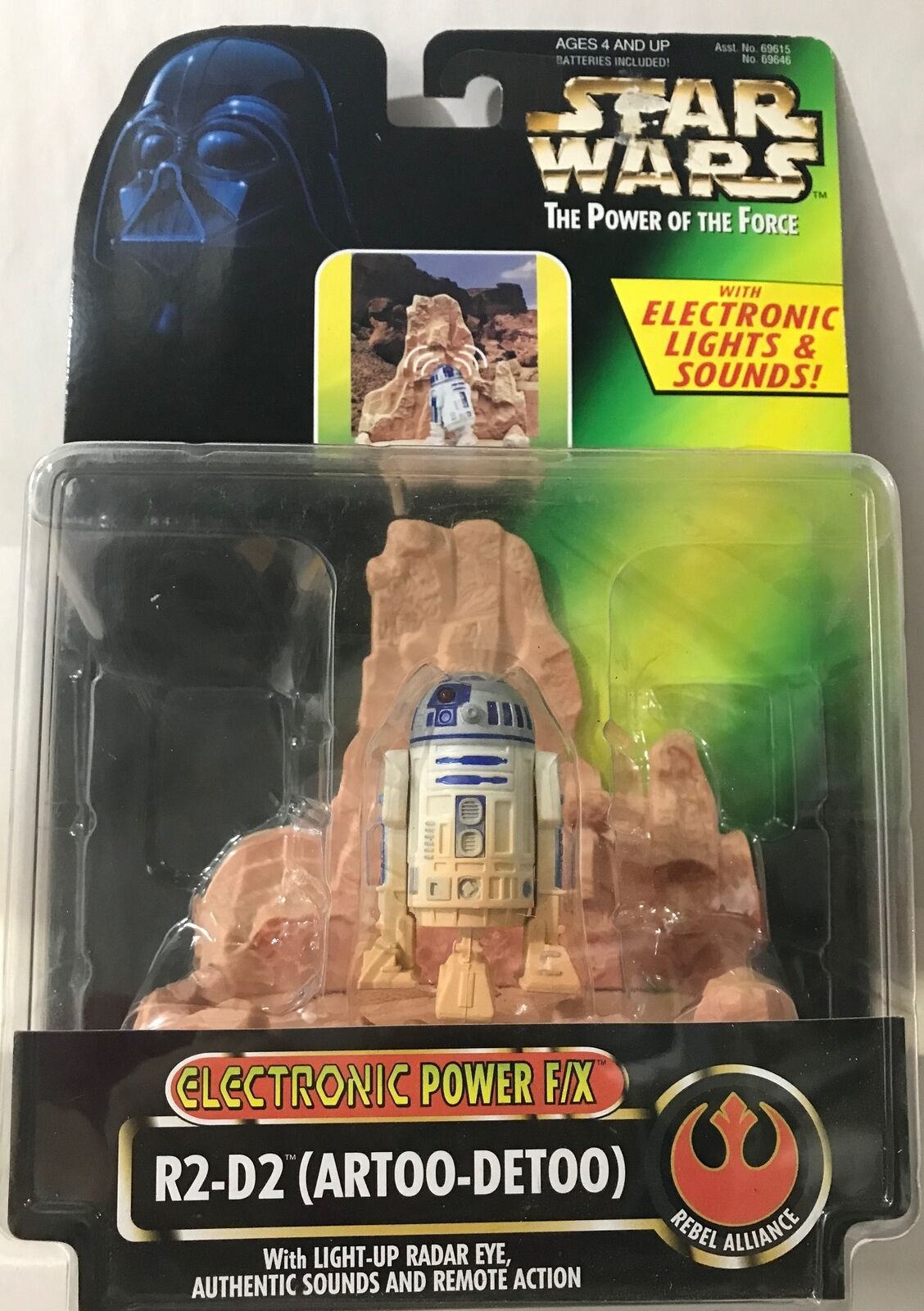 STAR WARS - KENNER - POTF - R2-D2 (Artoo-Detoo) - with Light-Up Radar Eye,