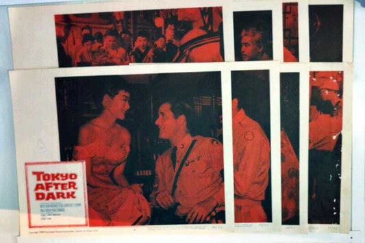 ORIGINAL LOBBY CARDS - TOKYO AFTER DARK - 1959 - set of 8