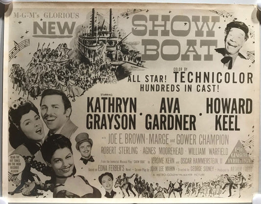 ORIGINAL LOBBY CARDS - SHOW BOAT (a) - 1951 - set of 8 -  Kathryn Grayson, Av...