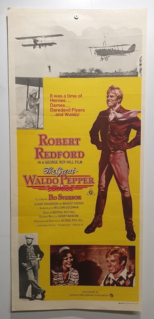 ORIGINAL DAYBILL MOVIE POSTER- THE GREAT WALDO PEPPER ROBERT REDFORD BO SVENSON