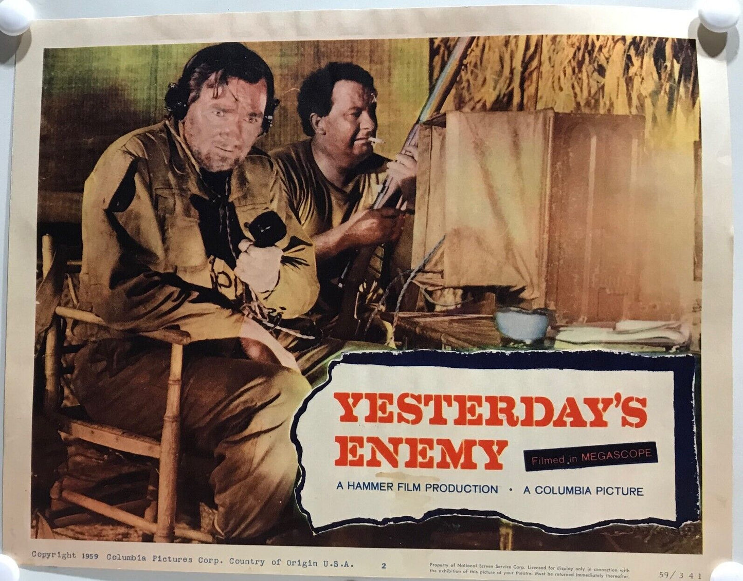 ORIGINAL LOBBY CARDS - YESTERDAY'S ENEMY -1959 - set of 8