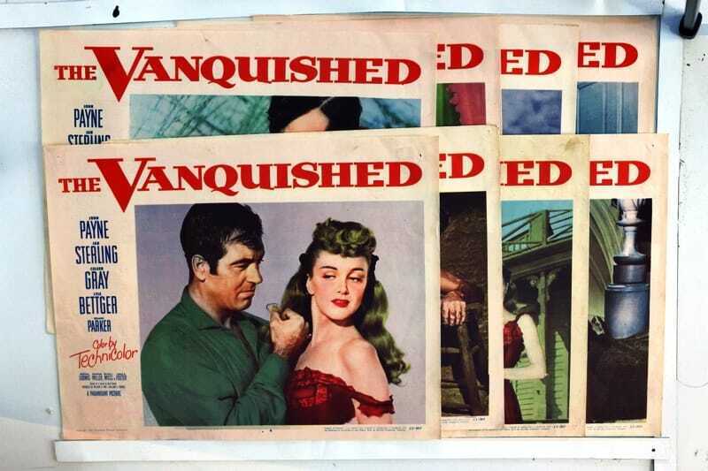 ORIGINAL LOBBY CARDS - THE VANQUISHED - 1953 - set of 8