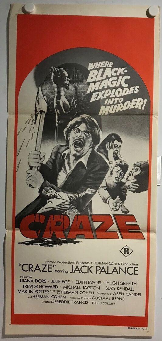 ORIGINAL DAYBILL MOVIE POSTER - CRAZE