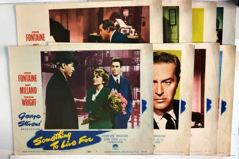 ORIGINAL LOBBY CARDS - SOMETHING TO LIVE FOR - 1952 - set of 8