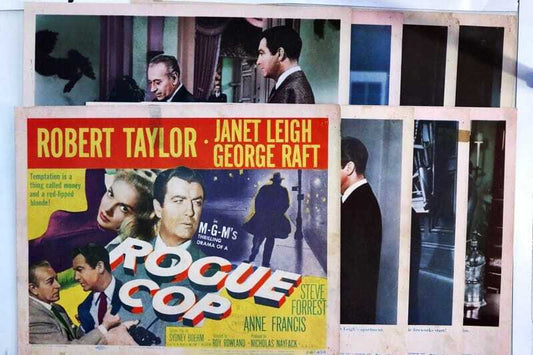 ORIGINAL LOBBY CARDS - ROGUE COP - 1954 - set of 8
