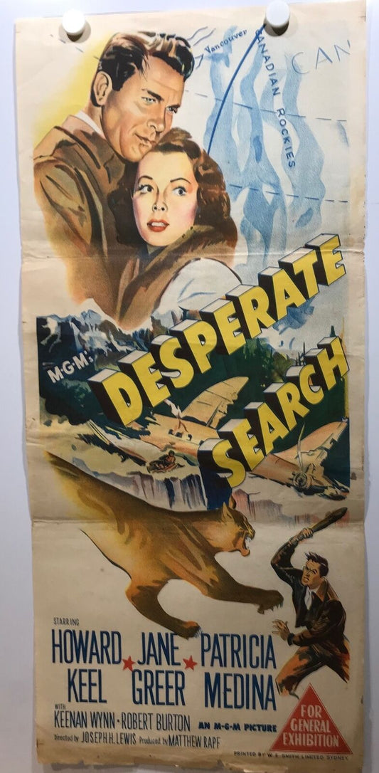 ORIGINAL DAYBILL MOVIE POSTER - DESPERATE SEARCH