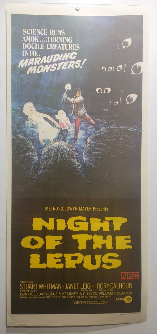 ORIGINAL DAYBILL MOVIE POSTER - NIGHT OF THE LEPUS - HORROR