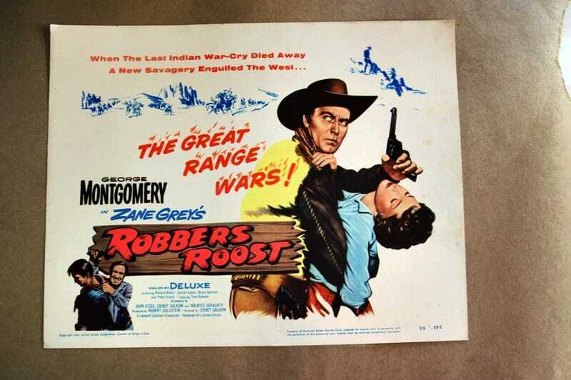 ORIGINAL LOBBY CARD - ROBBERS ROOST (Zane Grey's)  -  1955 - title card