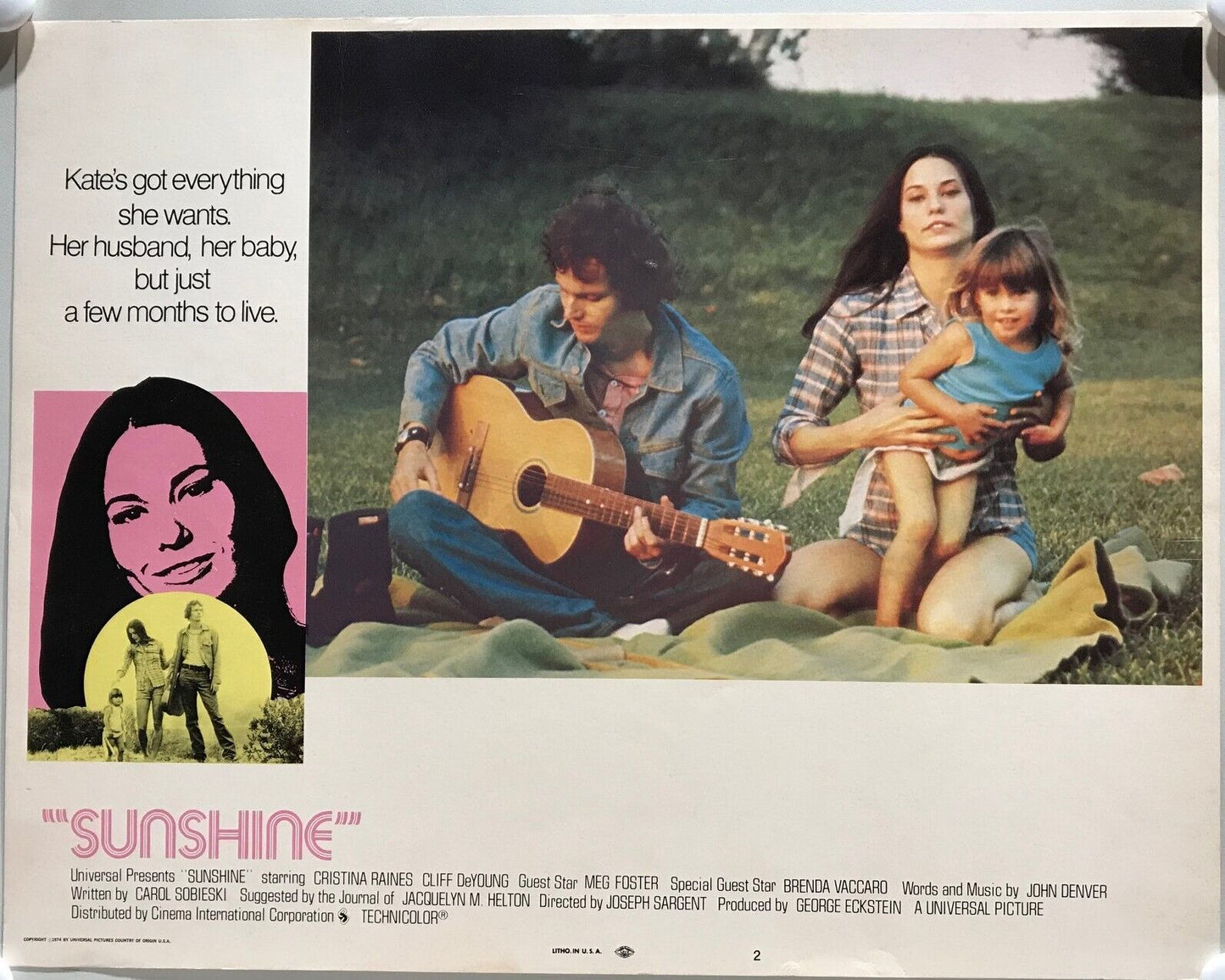 ORIGINAL LOBBY CARDS - SUNSHINE - 1973 - set of 8